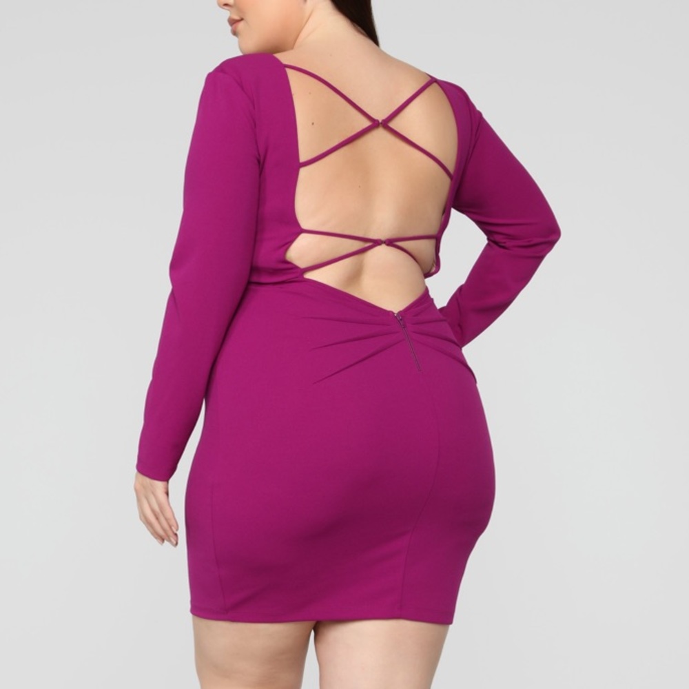 Fashion Nova 3X Criss Cross Back Bodycon D…